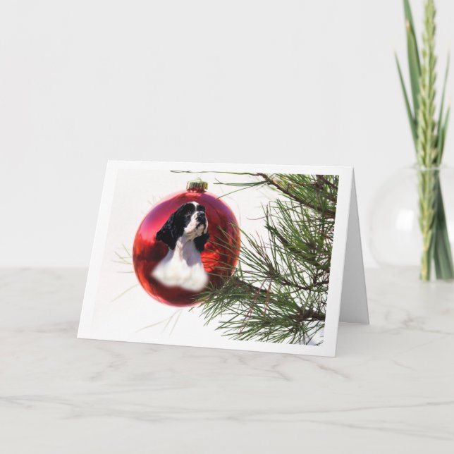 Cocker Spaniel Christmas Card Ball (Front)