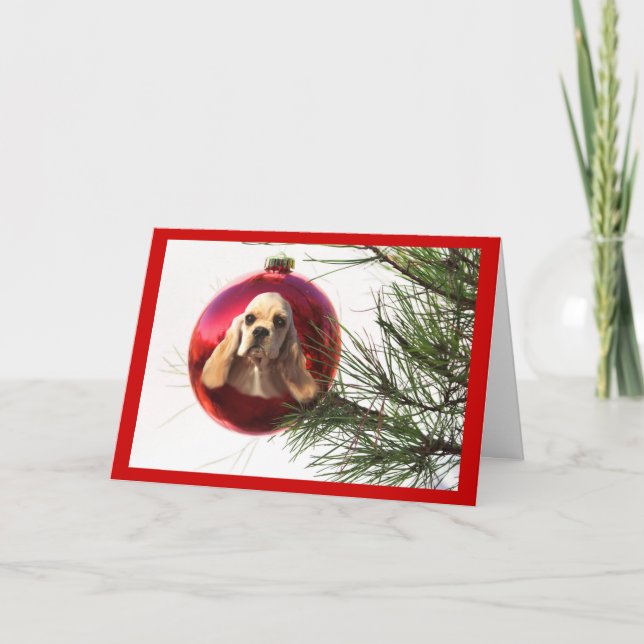 Cocker Spaniel Christmas Card Ball (Front)