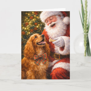 Cocker Spaniel Christmas Card – Charlie with Santa