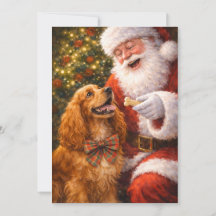 Cocker Spaniel Christmas Card – Charlie with Santa