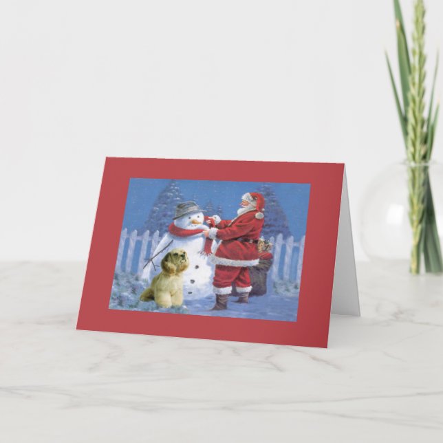 Cocker Spaniel Christmas Card Santa Snowman1 (Front)
