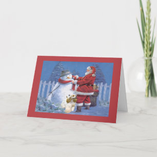Cocker Spaniel Christmas Card Santa Snowman2
