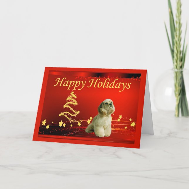 Cocker Spaniel Christmas Card Stars (Front)