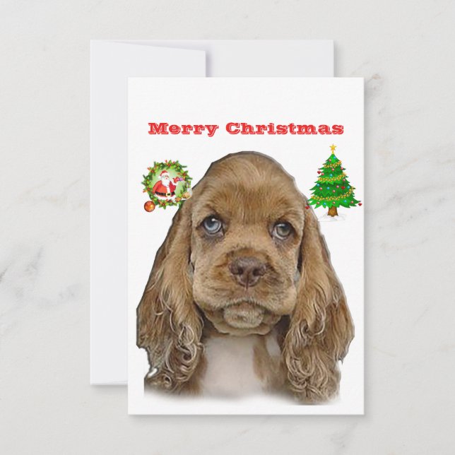 Cocker spaniel Christmas Cards (Front)