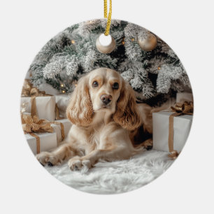 Cocker Spaniel Christmas Ceramic Ornament