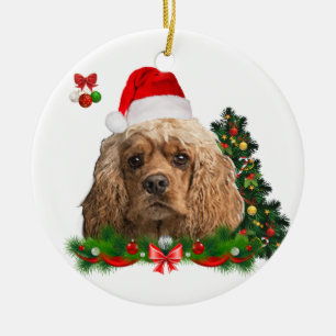 Cocker spaniel Christmas Ceramic Ornament