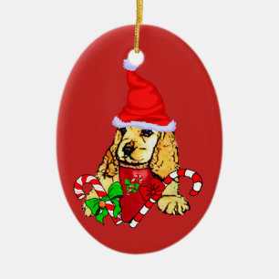 Cocker Spaniel Christmas Ceramic Ornament