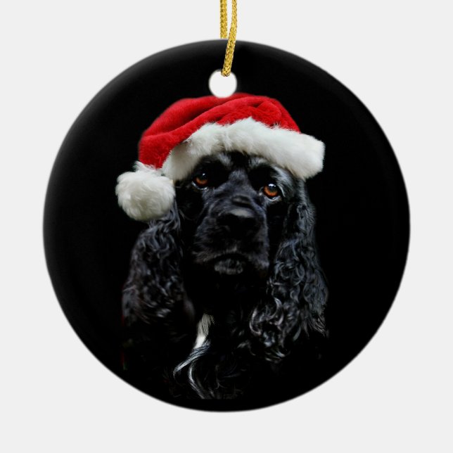 Cocker Spaniel Christmas Ceramic Tree Decoration (Front)