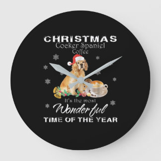 Cocker Spaniel | Christmas Cocker Spaniel Coffee Large Clock