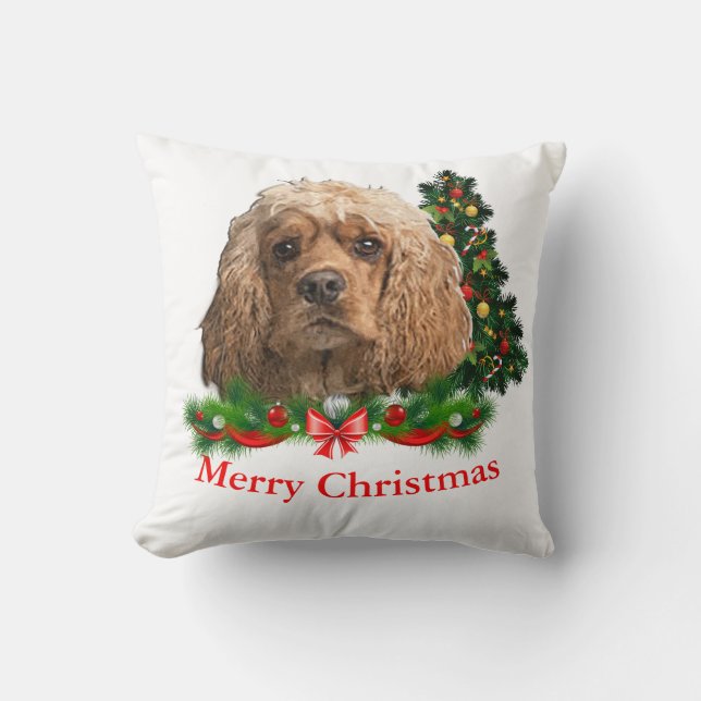 Cocker spaniel Christmas  Cushion (Front)