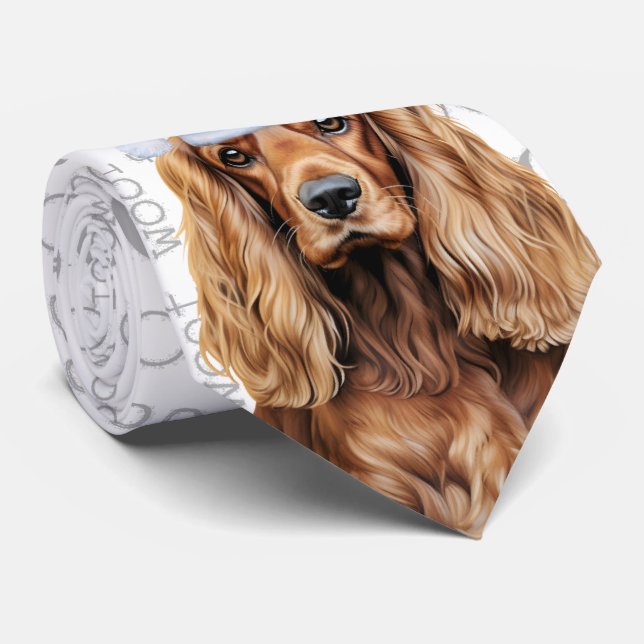 Cocker Spaniel Christmas Dog Lover Holiday Tie (Rolled)