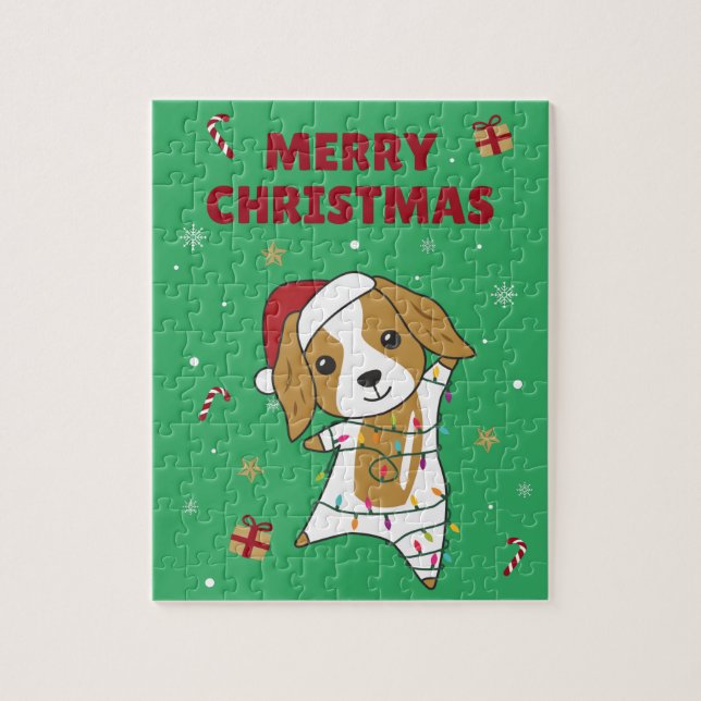 Cocker Spaniel Christmas Dog Winter Animals Dogs J Jigsaw Puzzle (Vertical)