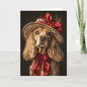 Cocker Spaniel Christmas Elegant Victorian Dog Holiday Card