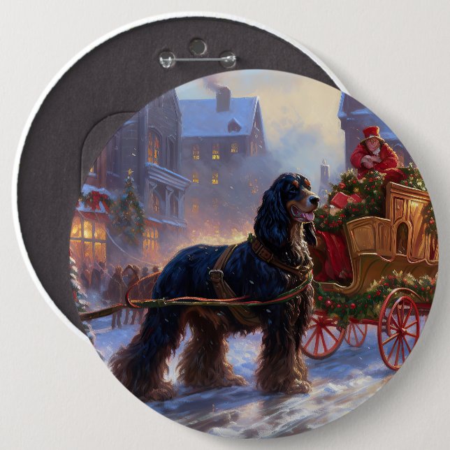 Cocker Spaniel Christmas Festive Season 6 Cm Round Badge (Front & Back)