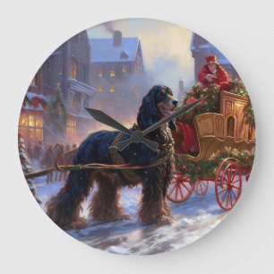 Cocker Spaniel Christmas Festive Season Large Clock