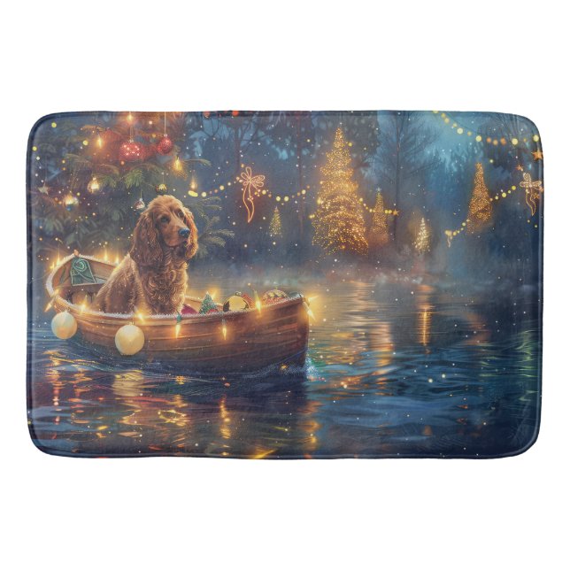 Cocker Spaniel Christmas Festive Voyage Bath Mat (Front)