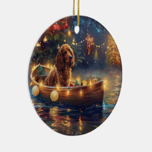 Cocker Spaniel Christmas Festive Voyage Ceramic Ornament