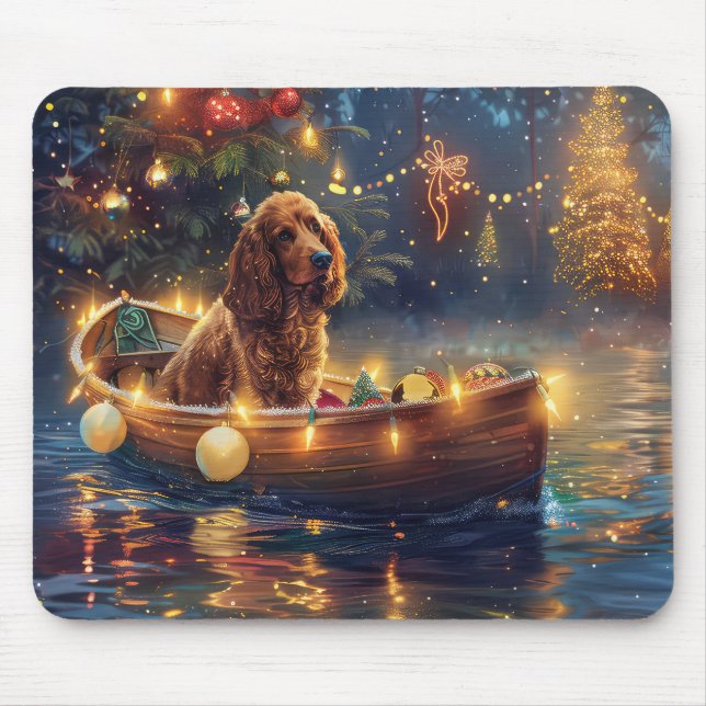 Cocker Spaniel Christmas Festive Voyage Mouse Pad (Front)