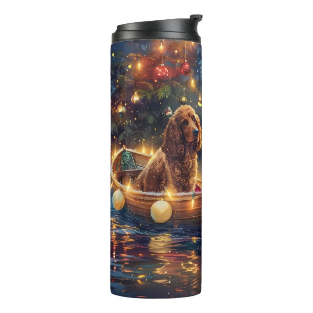 Cocker Spaniel Christmas Festive Voyage Thermal Tumbler (Rotated Left)