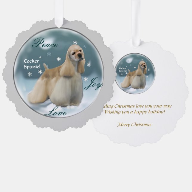 Cocker Spaniel Christmas Gifts Tree Decoration Card (Front/Back)