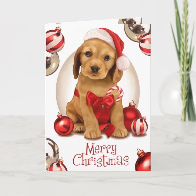 Cocker Spaniel Christmas Holiday Card (Front)