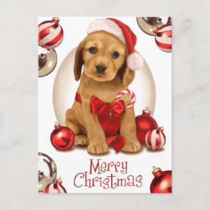 Cocker Spaniel Christmas Holiday Postcard