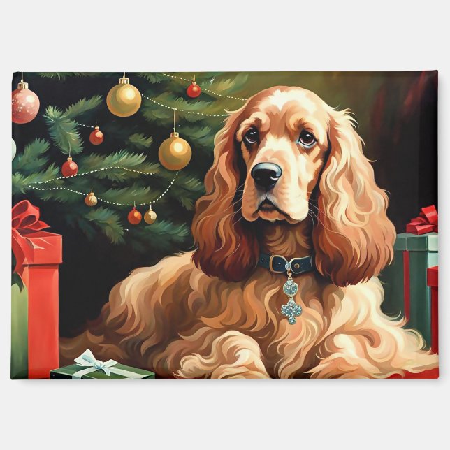 Cocker Spaniel Christmas Magnet (Front)