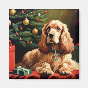 Cocker Spaniel Christmas Magnet