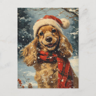 Cocker Spaniel Christmas Postcard