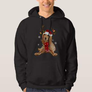 Cocker Spaniel Christmas Reindeer Christmas Lights Hoodie