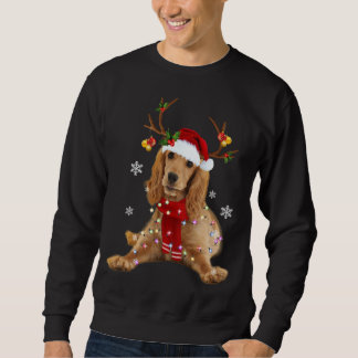 Cocker Spaniel Christmas Reindeer Christmas Lights Sweatshirt