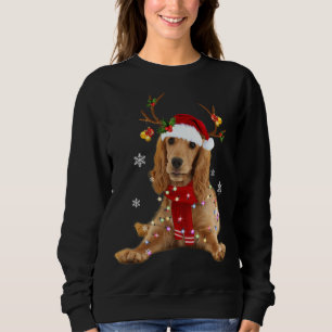 Cocker Spaniel Christmas Reindeer Christmas Lights Sweatshirt