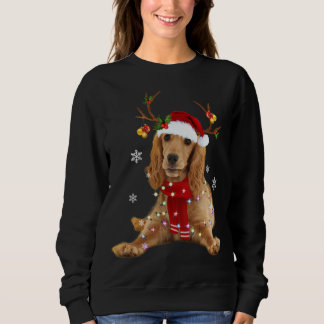 Cocker Spaniel Christmas Reindeer Christmas Lights Sweatshirt