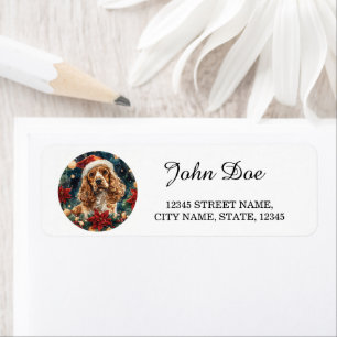 Cocker Spaniel Christmas Return Address Label