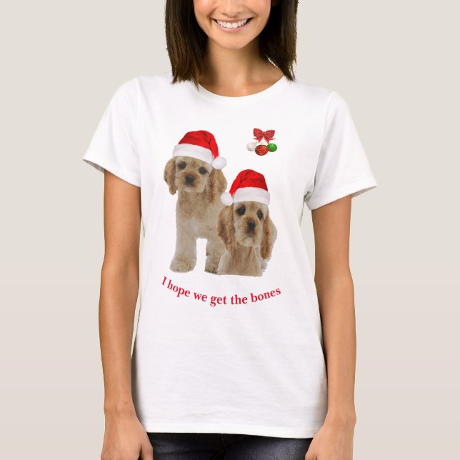 Cocker spaniel Christmas T-Shirt (Front)