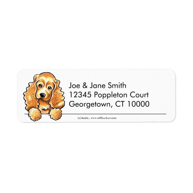 Cocker Spaniel Clean n Simple Return Address Label (Front)