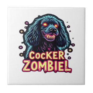 Cocker Spaniel Cockie Zombie Dog Halloween Essenti Ceramic Tile