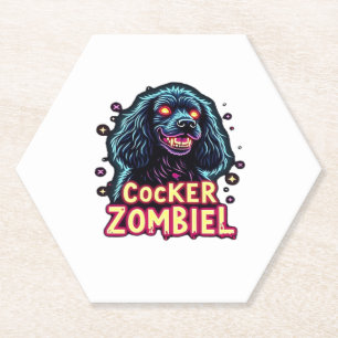 Cocker Spaniel Cockie Zombie Dog Halloween Essenti Paper Coaster