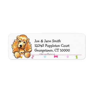 Cocker Spaniel Cute Dangles Return Address Label