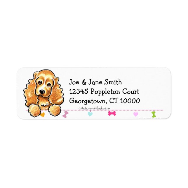 Cocker Spaniel Cute Dangles Return Address Label (Front)