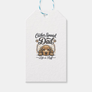 Cocker Spaniel Dad Life Is Ruff Vintage Dog Shirt_ Gift Tags