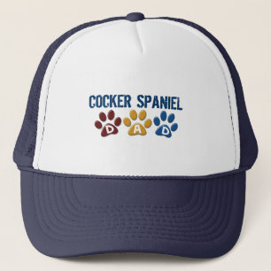 COCKER SPANIEL Dad Paw Print 1 Trucker Hat