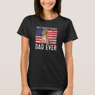Cocker Spaniel Dad Usa American Flag Cocker Spanie T-Shirt