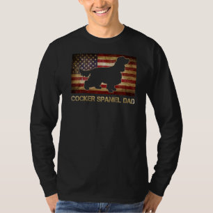Cocker Spaniel Dad Vintage American Flag Patriotic T-Shirt