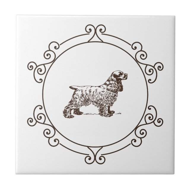 Cocker Spaniel Decorative Ceramic Tile (Front)
