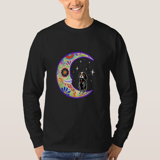 Cocker Spaniel Dia De Los Muertos Skeleton T-Shirt (Front)