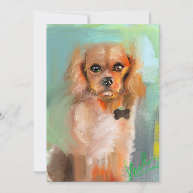 Cocker-spaniel Digital Art Card by Shelley (Front)