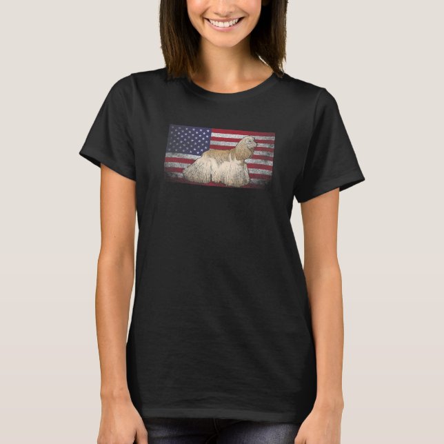 Cocker Spaniel Dog 4th Of July  American Flag Amer T-Shirt (Front)