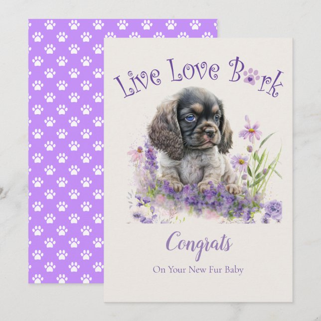 Cocker Spaniel Dog Adoption, Gotcha Day Card (Front/Back)