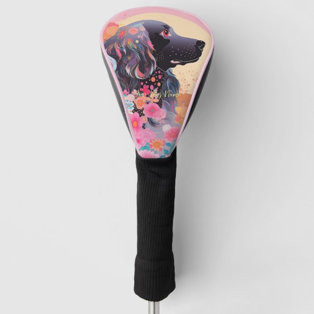 Cocker Spaniel Dog and Flowers  003 - Tailor jewel Golf Head Cover (Front)